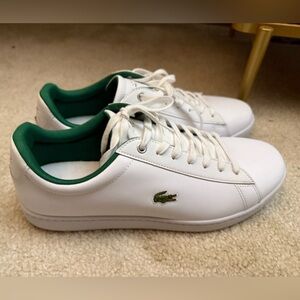 Lacoste White and Green Sneakers